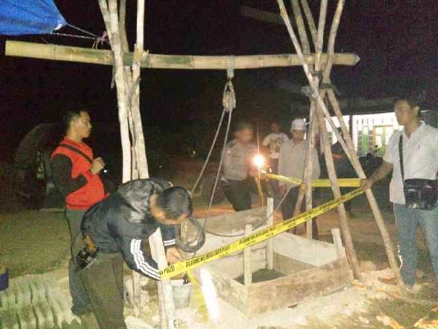 Sumur yang merupakan lokasi Wawan tercebur hingga tewas